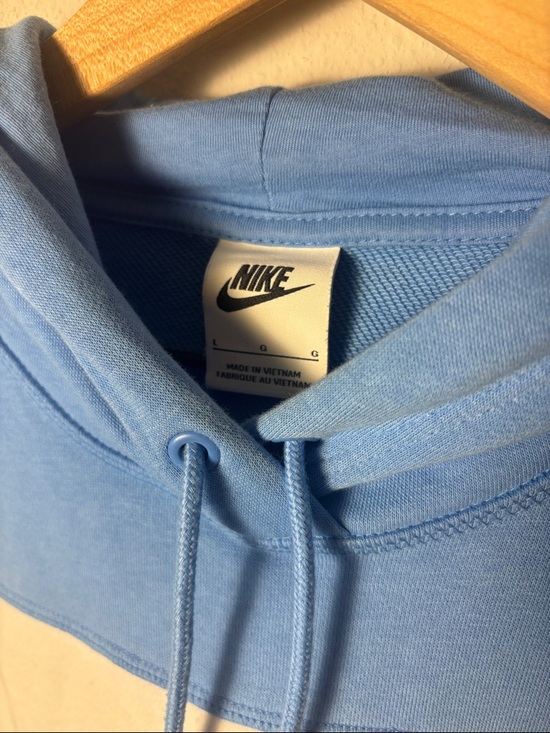 Nike NSW DNA Stacked Swoosh Terry Hoodie Blue and White - Picture 2 of 5